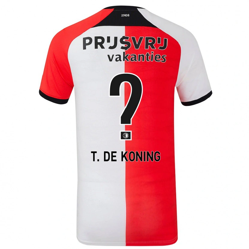 Danxen Niño Camiseta Tim De Koning #0 Rojo Blanco 1ª Equipación 2024/25 La Camisa