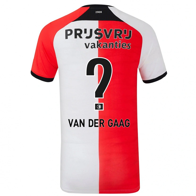 Danxen Niño Camiseta Bo Van Der Gaag #0 Rojo Blanco 1ª Equipación 2024/25 La Camisa