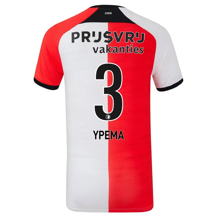 Danxen Niño Camiseta Danique Ypema #3 Rojo Blanco 1ª Equipación 2024/25 La Camisa
