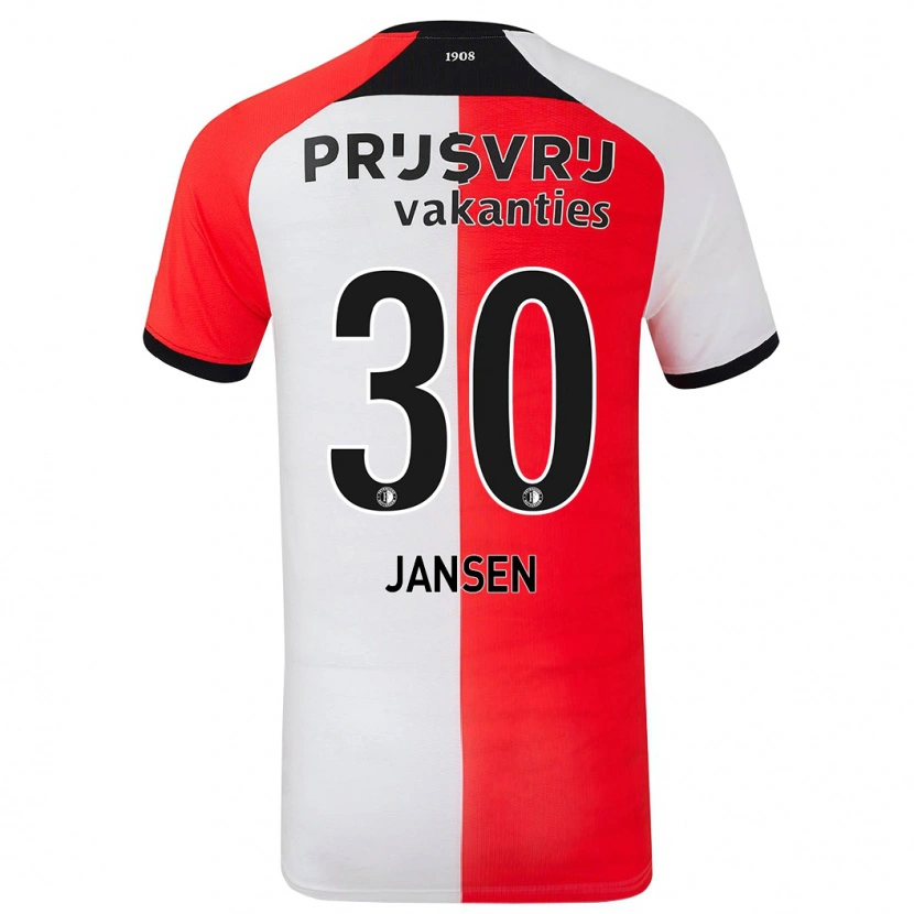 Danxen Niño Camiseta Thijs Jansen #30 Rojo Blanco 1ª Equipación 2024/25 La Camisa