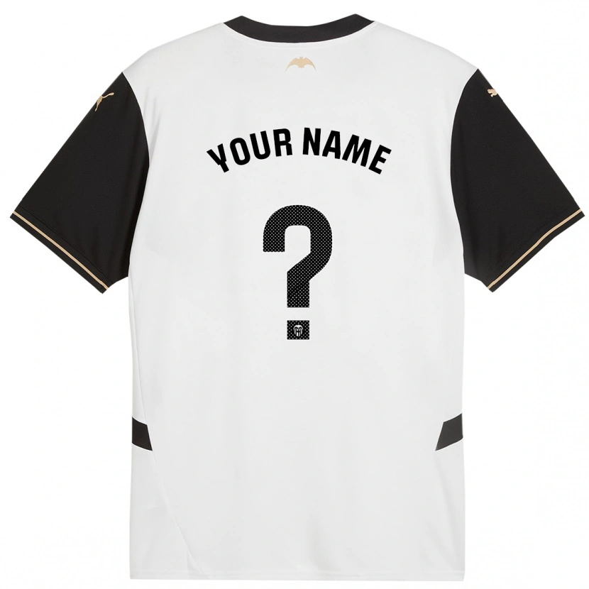 Danxen Niño Camiseta Su Nombre #0 Blanco Negro 1ª Equipación 2024/25 La Camisa