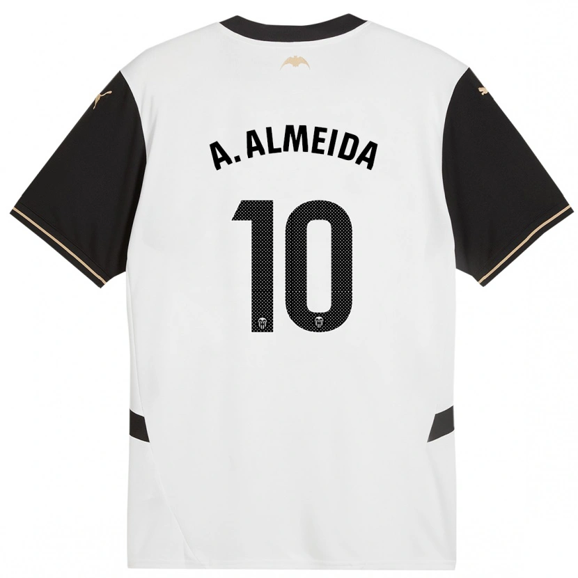 Danxen Niño Camiseta André Almeida #10 Blanco Negro 1ª Equipación 2024/25 La Camisa