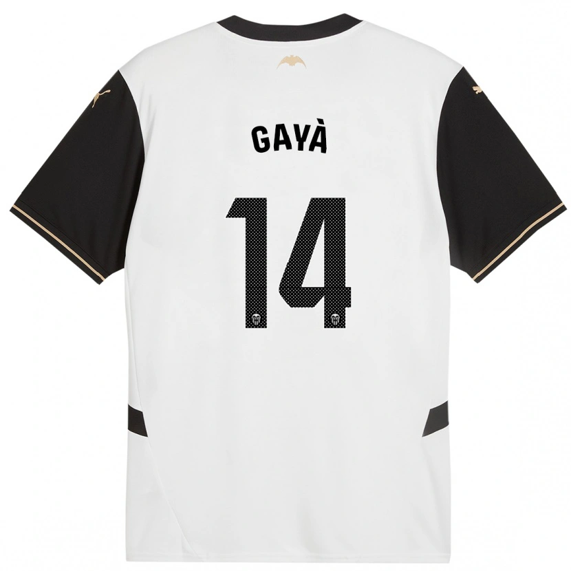 Danxen Niño Camiseta José Gayà #14 Blanco Negro 1ª Equipación 2024/25 La Camisa