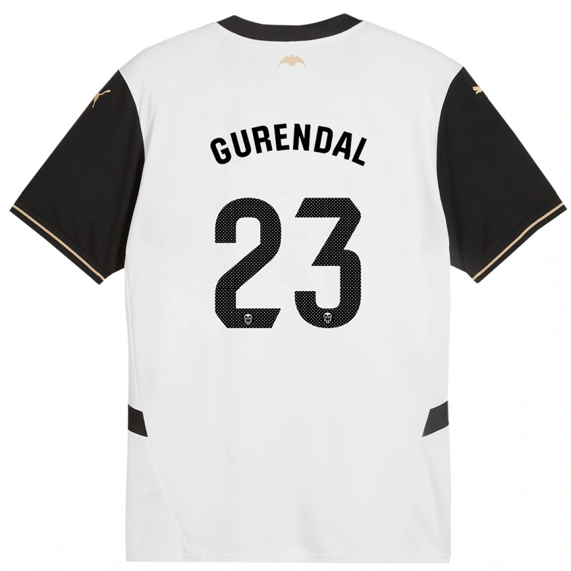 Danxen Niño Camiseta Alexander Gurendal #23 Blanco Negro 1ª Equipación 2024/25 La Camisa