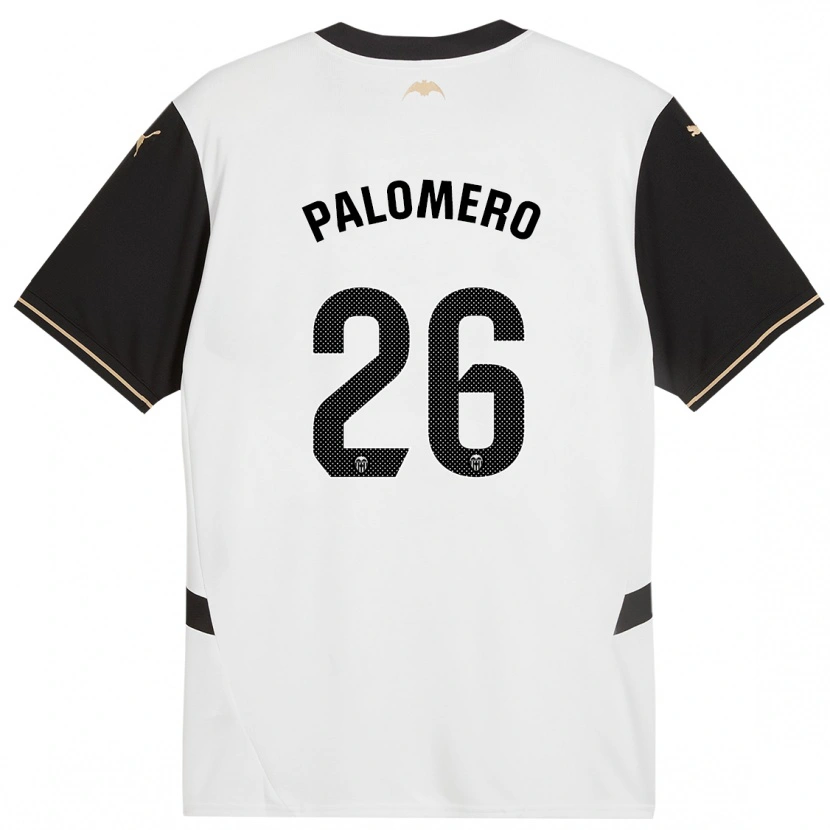 Danxen Niño Camiseta Marc Palomero #26 Blanco Negro 1ª Equipación 2024/25 La Camisa