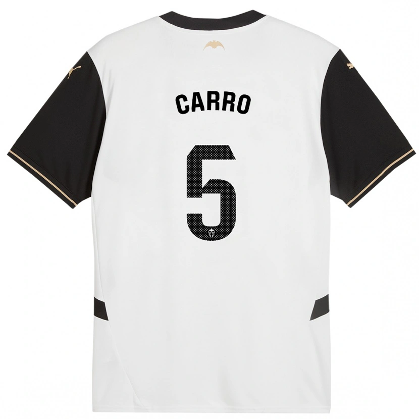Danxen Niño Camiseta Marta Carro #5 Blanco Negro 1ª Equipación 2024/25 La Camisa