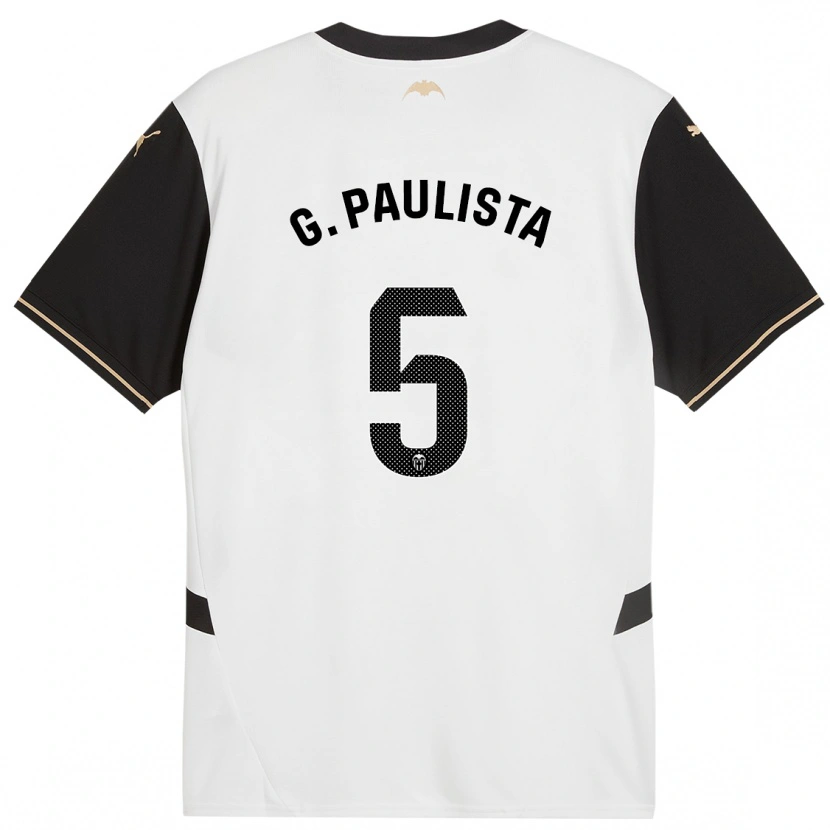 Danxen Niño Camiseta Gabriel Paulista #5 Blanco Negro 1ª Equipación 2024/25 La Camisa