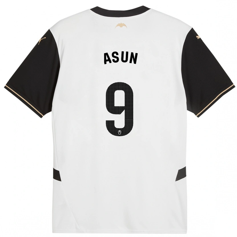 Danxen Niño Camiseta Asun #9 Blanco Negro 1ª Equipación 2024/25 La Camisa