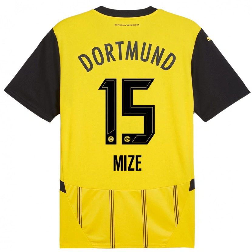 Danxen Niño Camiseta Jack Mize #15 Amarillo Negro 1ª Equipación 2024/25 La Camisa