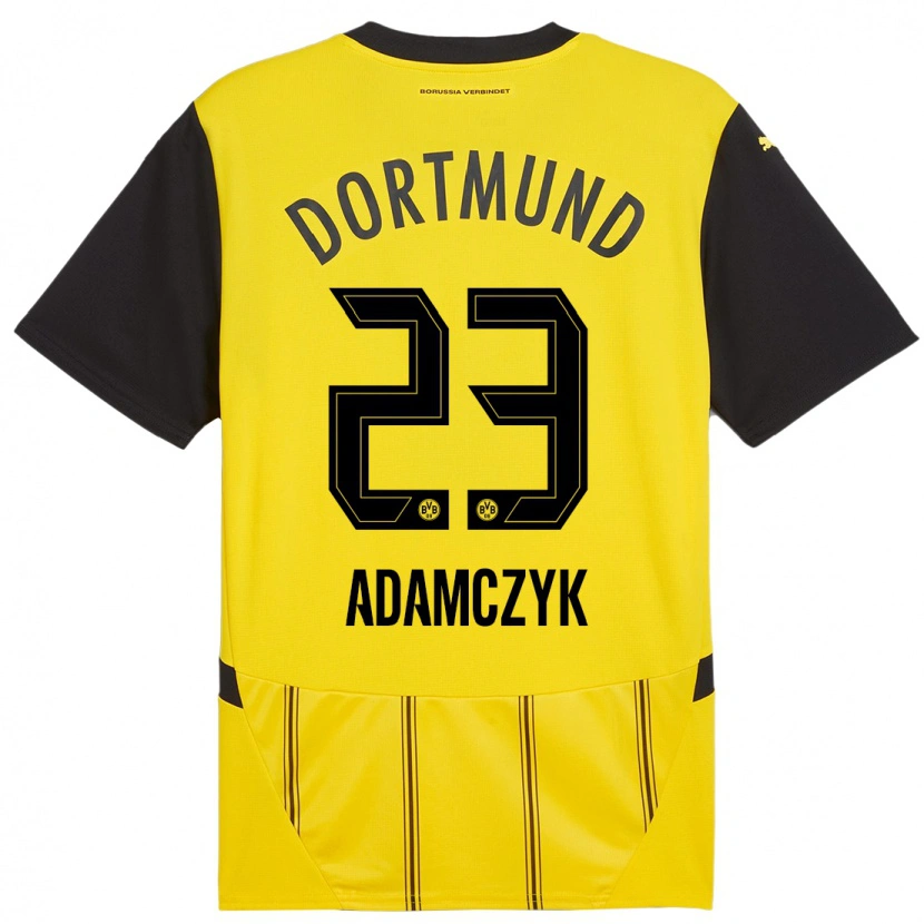 Danxen Niño Camiseta Nico Adamczyk #23 Amarillo Negro 1ª Equipación 2024/25 La Camisa