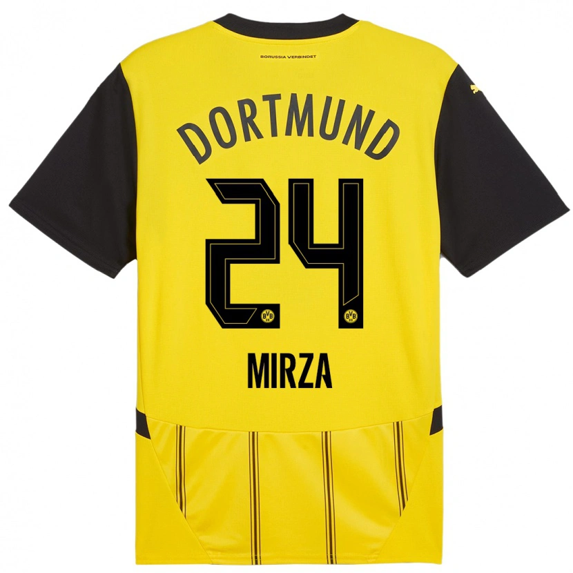 Danxen Niño Camiseta Marwan-Omir Mirza #24 Amarillo Negro 1ª Equipación 2024/25 La Camisa