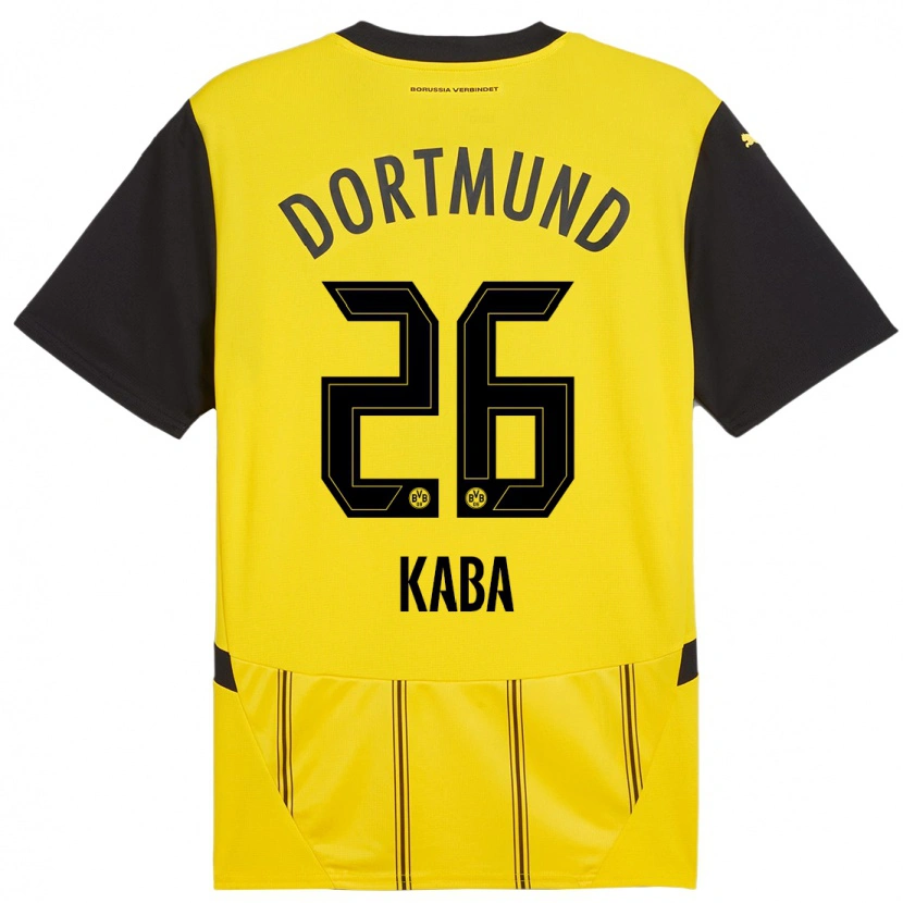 Danxen Niño Camiseta Mussa Kaba #26 Amarillo Negro 1ª Equipación 2024/25 La Camisa