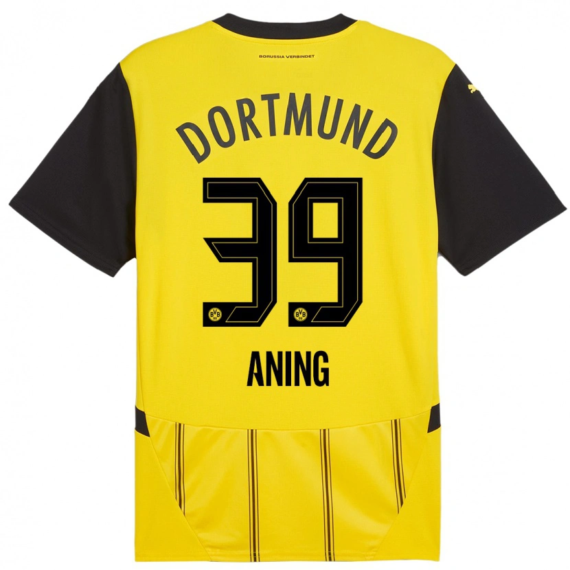 Danxen Niño Camiseta Prince Aning #39 Amarillo Negro 1ª Equipación 2024/25 La Camisa