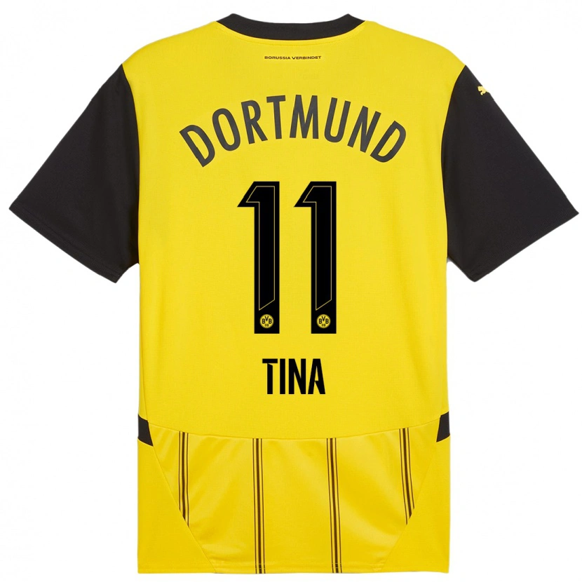 Danxen Niño Camiseta Abdulla Tina #11 Amarillo Negro 1ª Equipación 2024/25 La Camisa