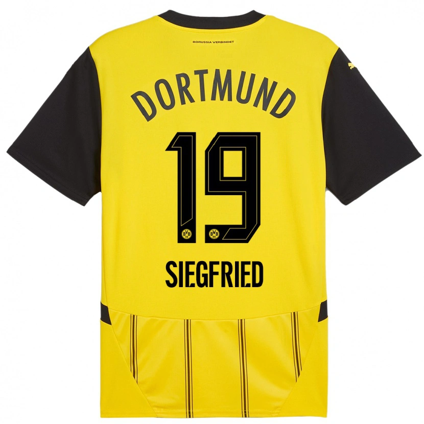 Danxen Niño Camiseta Janz Siegfried #19 Amarillo Negro 1ª Equipación 2024/25 La Camisa