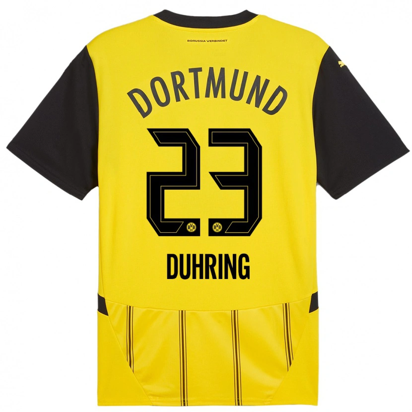 Danxen Niño Camiseta Marc Niclas Duhring #23 Amarillo Negro 1ª Equipación 2024/25 La Camisa