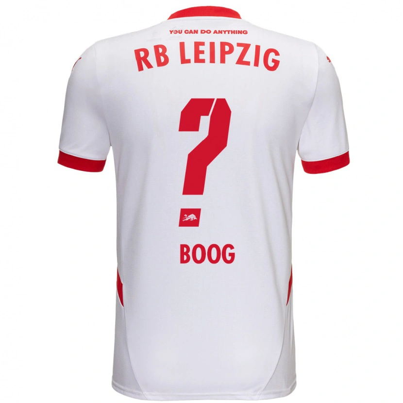 Danxen Niño Camiseta Miguel Boog #0 Blanco Rojo 1ª Equipación 2024/25 La Camisa