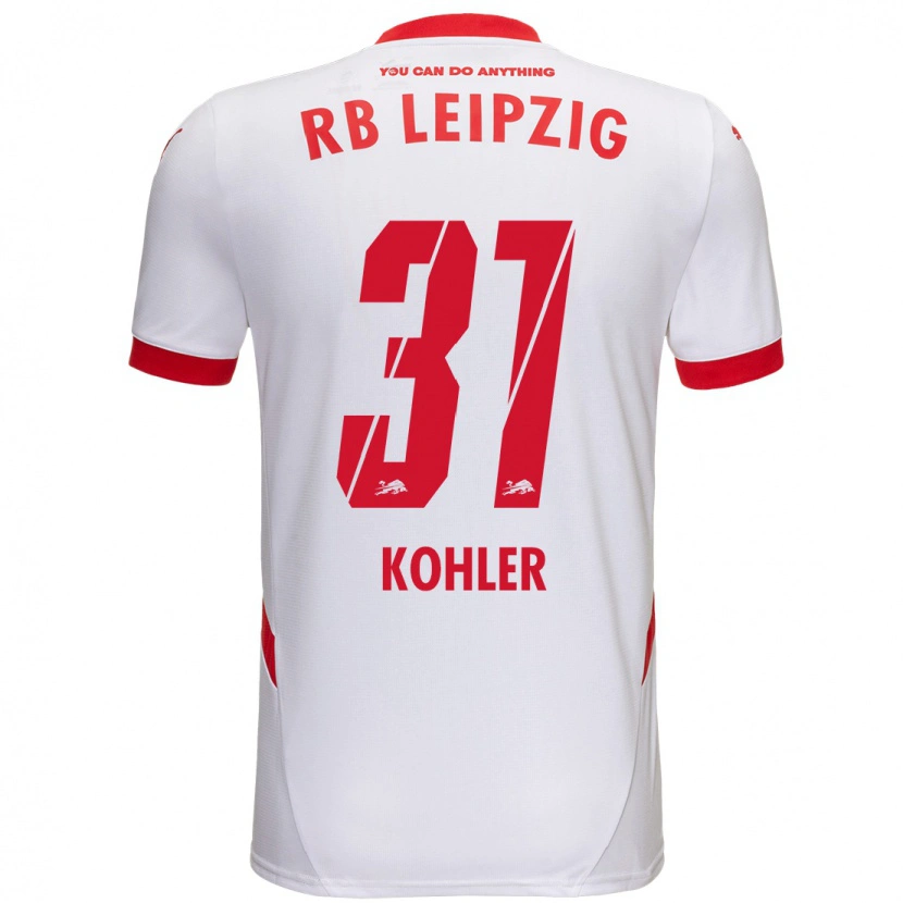 Danxen Niño Camiseta Tim Köhler #31 Blanco Rojo 1ª Equipación 2024/25 La Camisa
