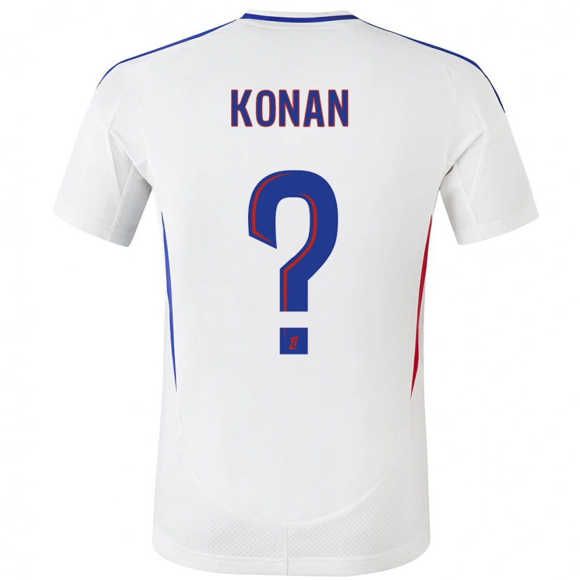 Danxen Niño Camiseta Yvann Konan #0 Blanco Azul 1ª Equipación 2024/25 La Camisa