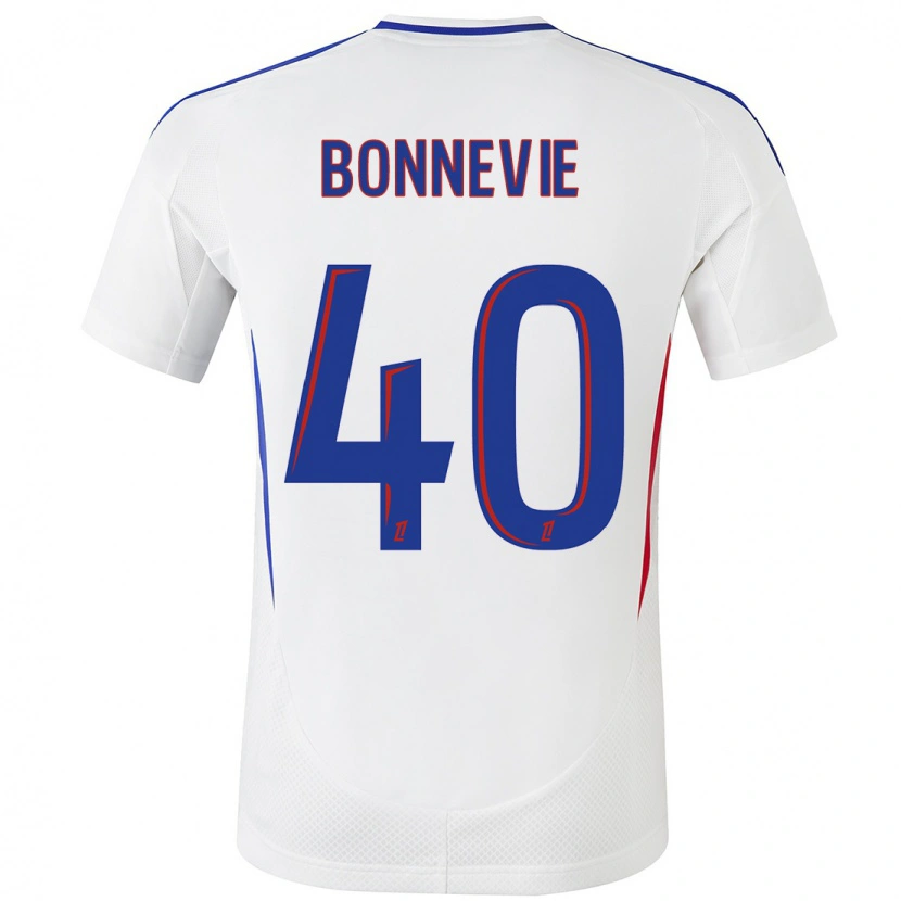 Danxen Niño Camiseta Kayne Bonnevie #40 Blanco Azul 1ª Equipación 2024/25 La Camisa