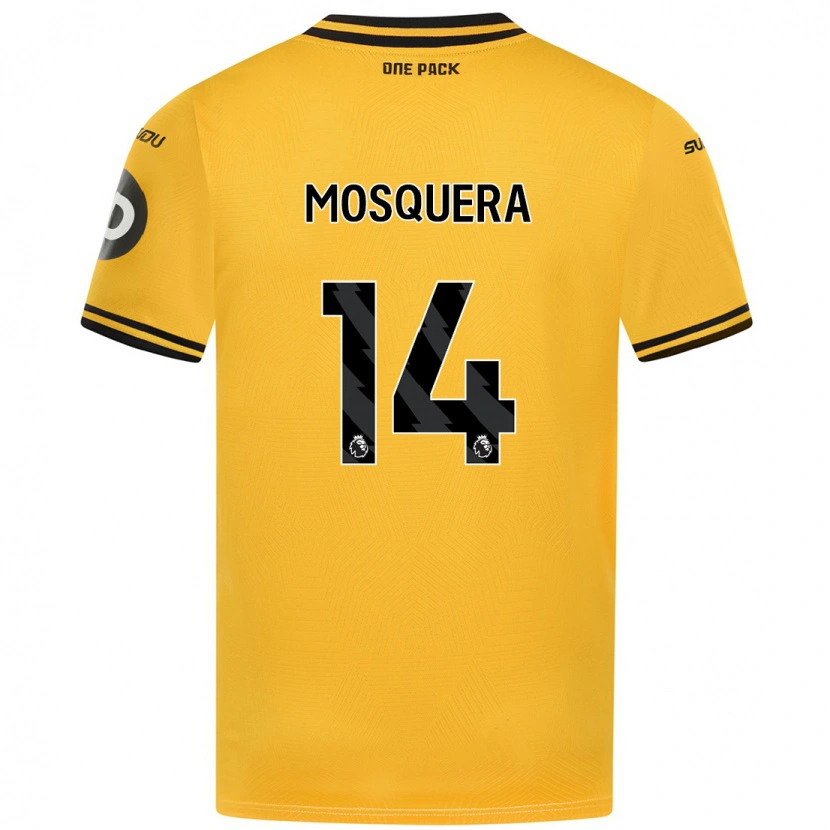 Danxen Niño Camiseta Yerson Mosquera #14 Amarillo 1ª Equipación 2024/25 La Camisa
