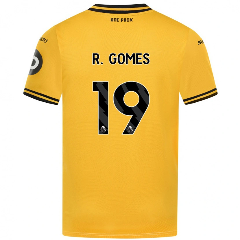 Danxen Niño Camiseta Rodrigo Gomes #19 Amarillo 1ª Equipación 2024/25 La Camisa