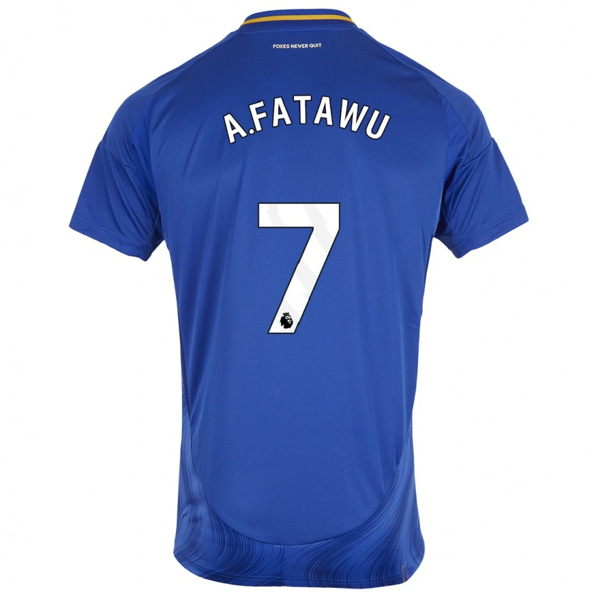 Danxen Niño Camiseta Issahaku Fatawu #7 Azul Blanco 1ª Equipación 2024/25 La Camisa