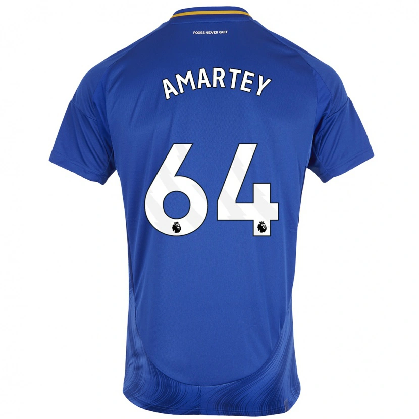 Danxen Niño Camiseta Bobby Amartey #64 Azul Blanco 1ª Equipación 2024/25 La Camisa