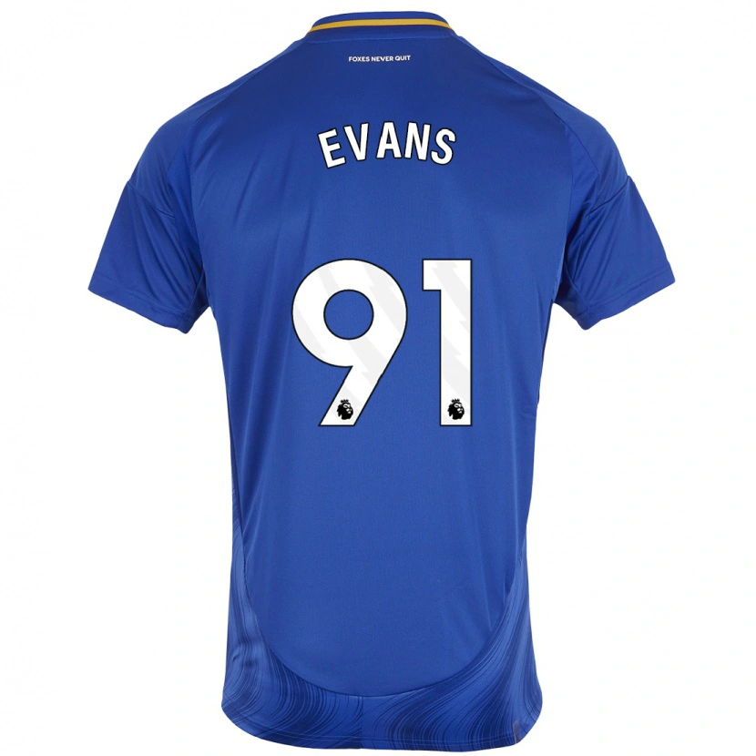 Danxen Niño Camiseta Jake Evans #91 Azul Blanco 1ª Equipación 2024/25 La Camisa