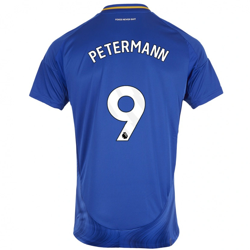 Danxen Niño Camiseta Lena Petermann #9 Azul Blanco 1ª Equipación 2024/25 La Camisa