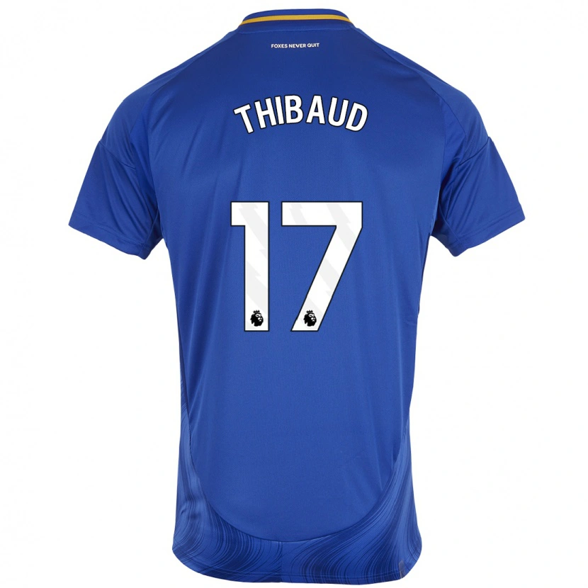 Danxen Niño Camiseta Julie Thibaud #17 Azul Blanco 1ª Equipación 2024/25 La Camisa