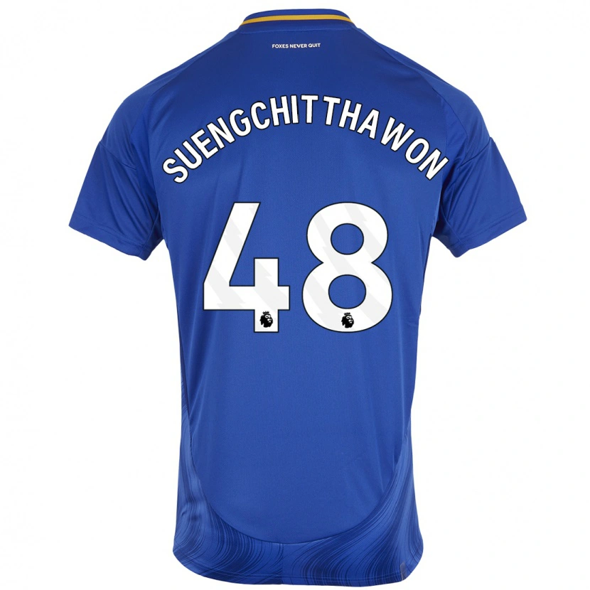 Danxen Niño Camiseta Thanawat Suengchitthawon #48 Azul Blanco 1ª Equipación 2024/25 La Camisa