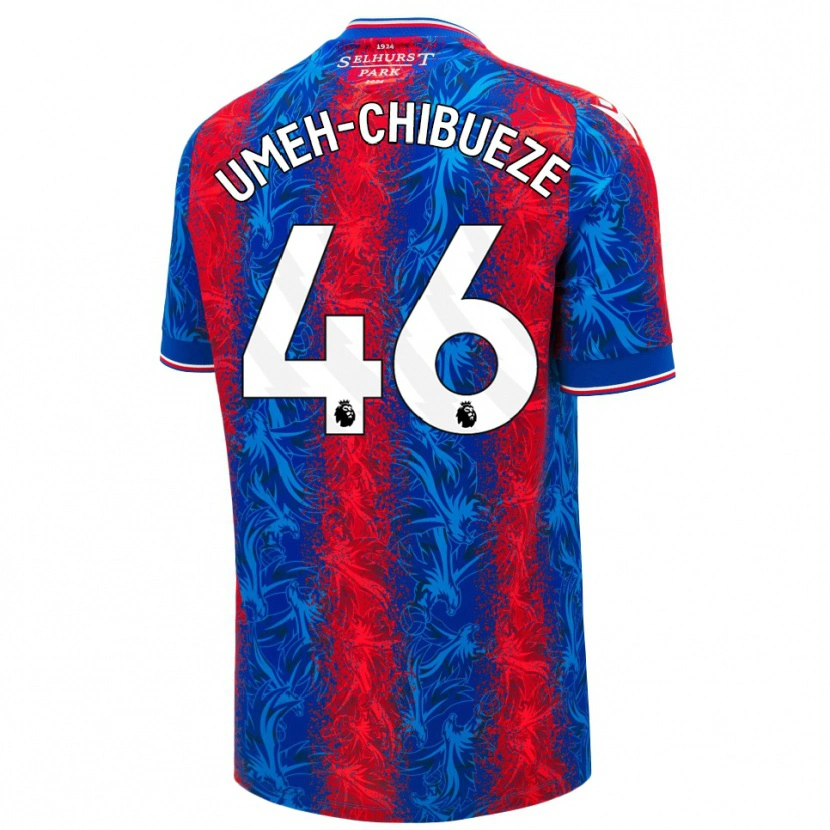 Danxen Niño Camiseta Franco Umeh-Chibueze #46 Rayas Rojas Y Azules 1ª Equipación 2024/25 La Camisa