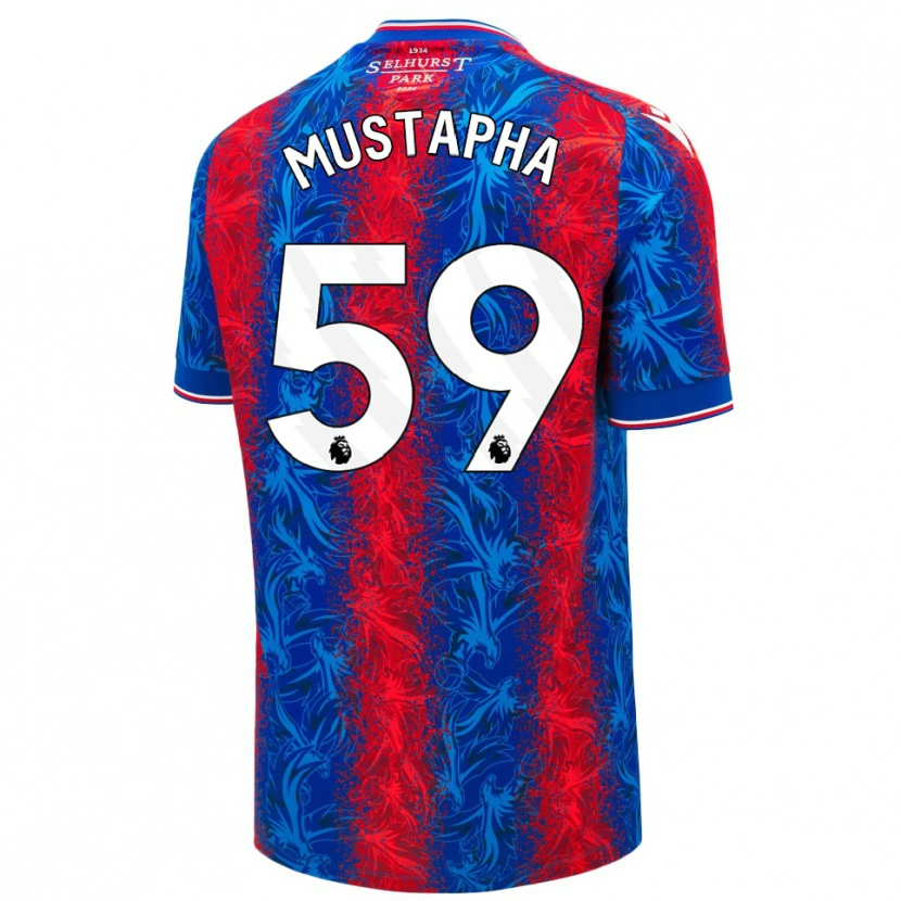 Danxen Niño Camiseta Hindolo Mustapha #59 Rayas Rojas Y Azules 1ª Equipación 2024/25 La Camisa