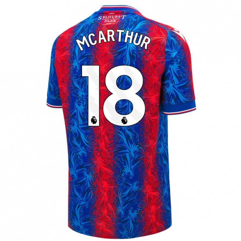 Danxen Niño Camiseta James Mcarthur #18 Rayas Rojas Y Azules 1ª Equipación 2024/25 La Camisa