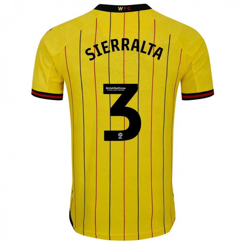 Danxen Niño Camiseta Francisco Sierralta #3 Amarillo Negro 1ª Equipación 2024/25 La Camisa