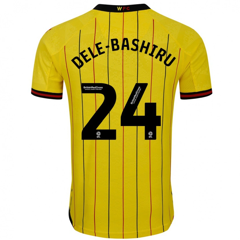 Danxen Niño Camiseta Tom Dele-Bashiru #24 Amarillo Negro 1ª Equipación 2024/25 La Camisa