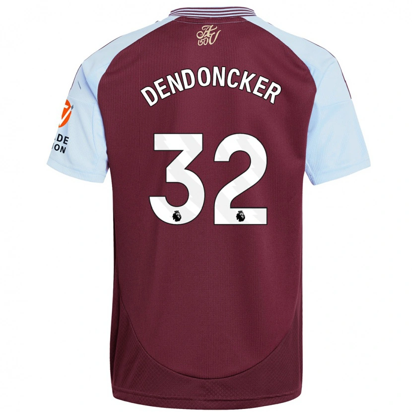 Danxen Niño Camiseta Leander Dendoncker #32 Borgoña Azul Cielo 1ª Equipación 2024/25 La Camisa