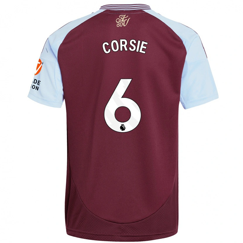 Danxen Niño Camiseta Rachel Corsie #6 Borgoña Azul Cielo 1ª Equipación 2024/25 La Camisa