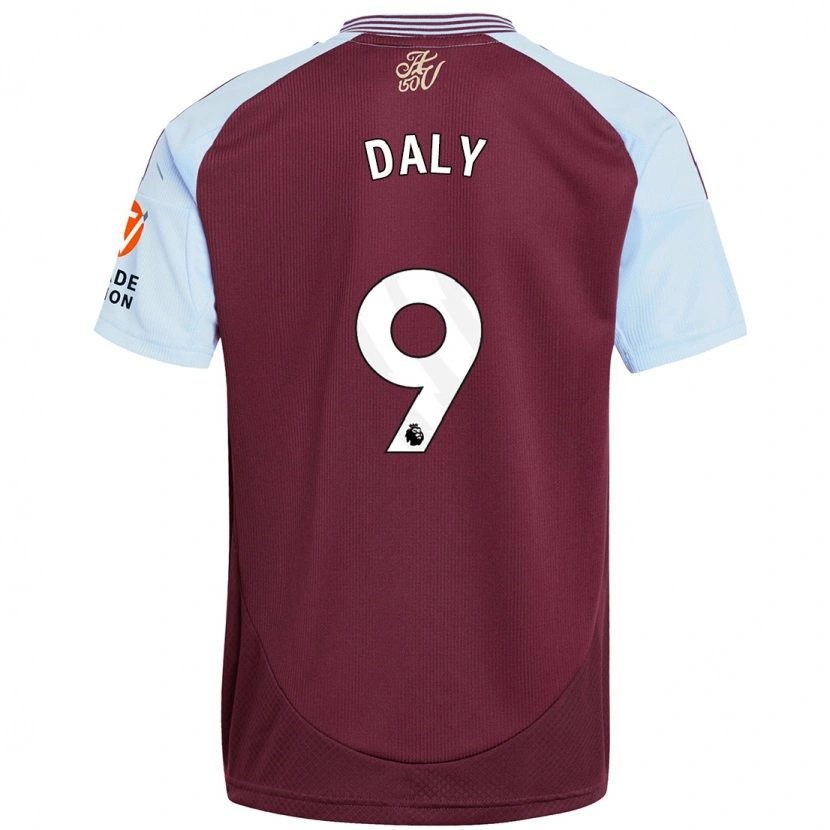 Danxen Niño Camiseta Rachel Daly #9 Borgoña Azul Cielo 1ª Equipación 2024/25 La Camisa