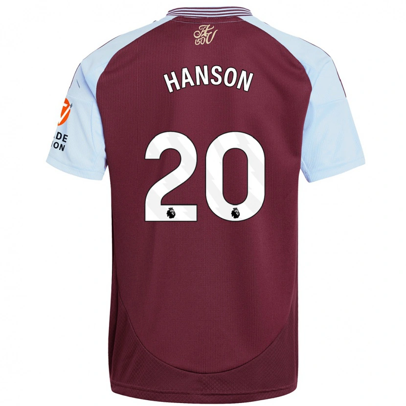 Danxen Niño Camiseta Kirsty Hanson #20 Borgoña Azul Cielo 1ª Equipación 2024/25 La Camisa