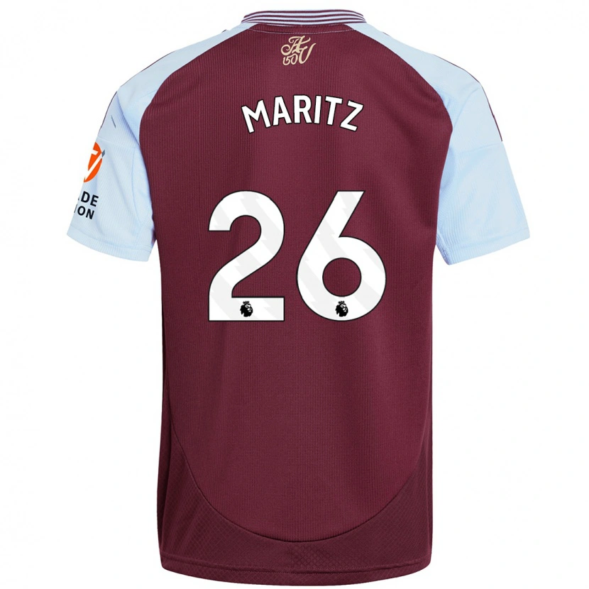 Danxen Niño Camiseta Noelle Maritz #26 Borgoña Azul Cielo 1ª Equipación 2024/25 La Camisa