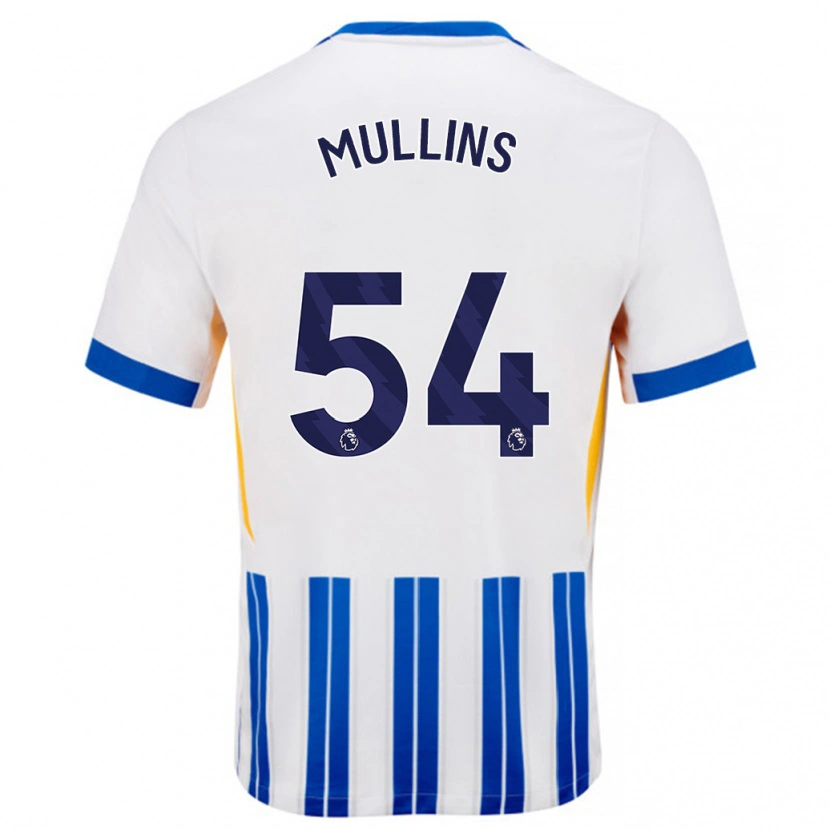 Danxen Niño Camiseta Jamie Mullins #54 Blanco Azul Rayas 1ª Equipación 2024/25 La Camisa