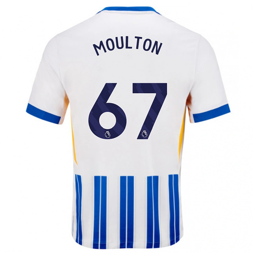 Danxen Niño Camiseta Remiero Moulton #67 Blanco Azul Rayas 1ª Equipación 2024/25 La Camisa