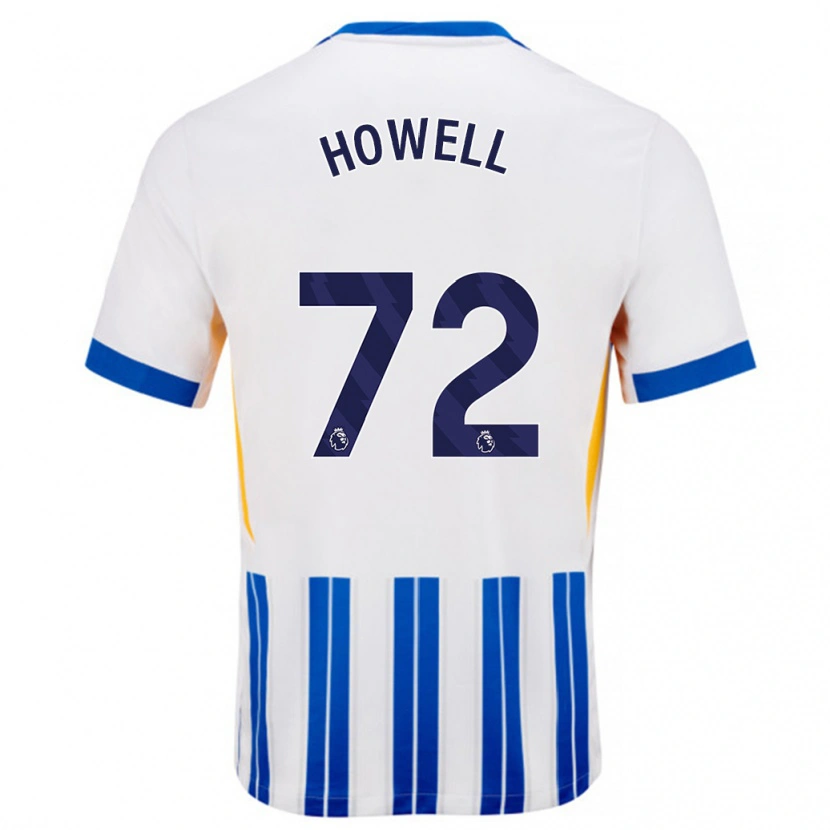 Danxen Niño Camiseta Harry Howell #72 Blanco Azul Rayas 1ª Equipación 2024/25 La Camisa