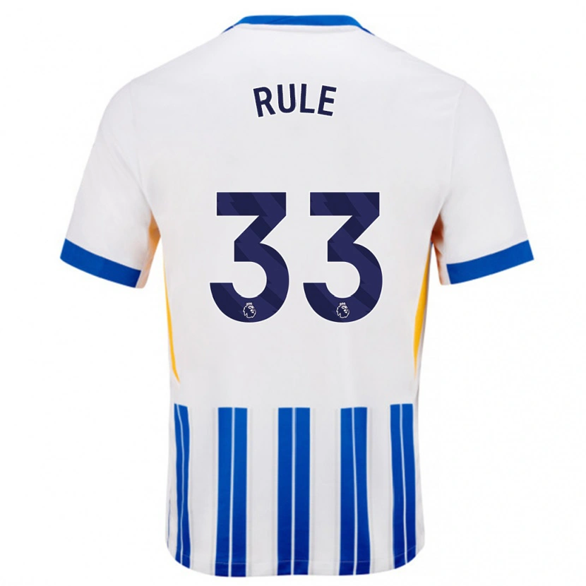 Danxen Niño Camiseta Charlize Rule #33 Blanco Azul Rayas 1ª Equipación 2024/25 La Camisa