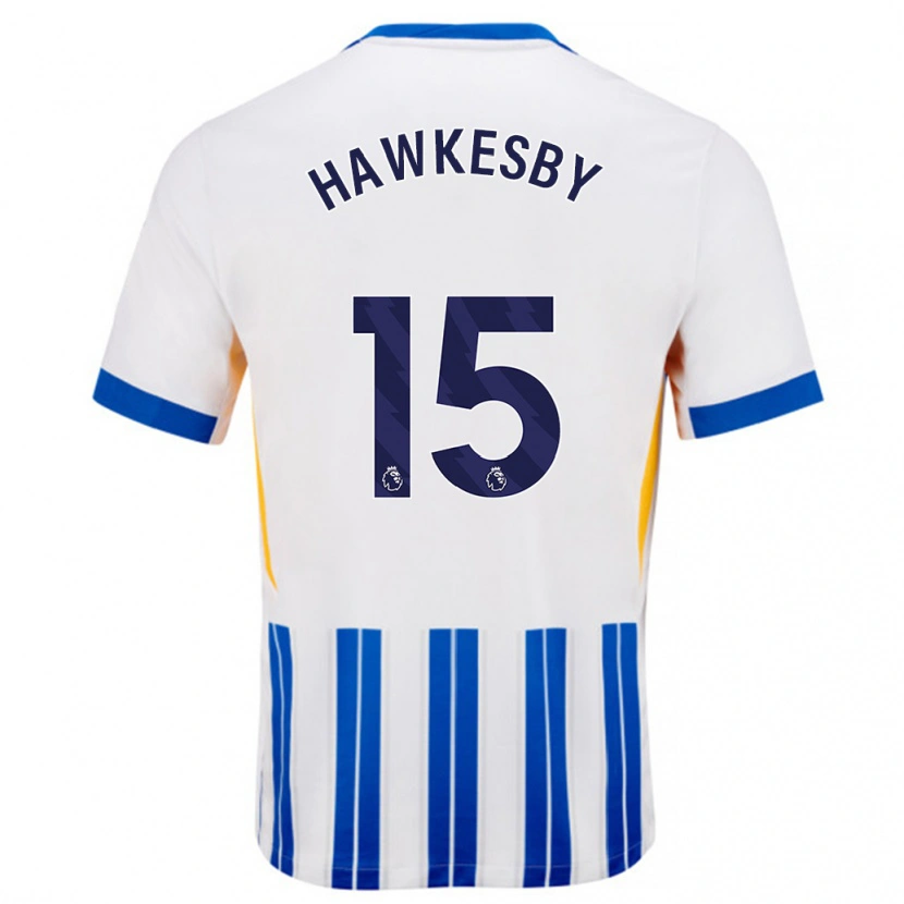 Danxen Niño Camiseta Mackenzie Hawkesby #15 Blanco Azul Rayas 1ª Equipación 2024/25 La Camisa