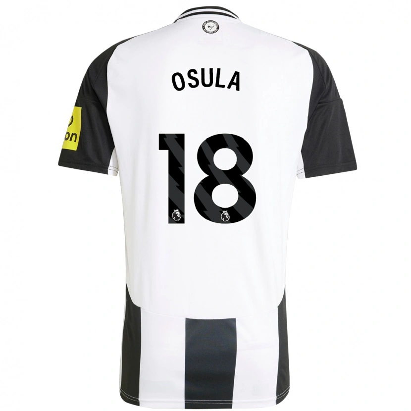 Danxen Niño Camiseta William Osula #18 Blanco Negro 1ª Equipación 2024/25 La Camisa