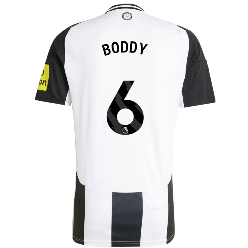 Danxen Niño Camiseta Elysia Boddy #6 Blanco Negro 1ª Equipación 2024/25 La Camisa