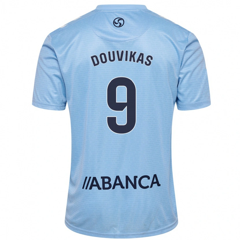 Danxen Niño Camiseta Anastasios Douvikas #9 Azul Cielo 1ª Equipación 2024/25 La Camisa